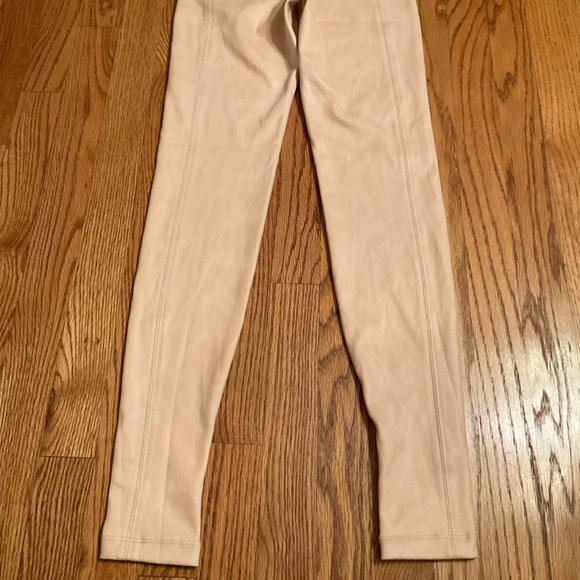 Hale Bob Ultra Suede Pale Pink Pants, Stretch Pull On High Waist, Body-Con, Sz M - Picture 10 of 12